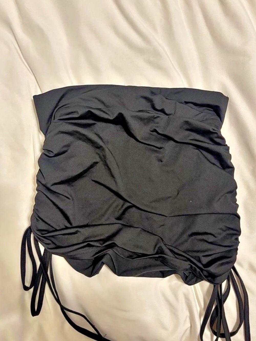 SHEIN Drawstring Side Ruched Bodycon Skirt Mini Skirt Black Medium